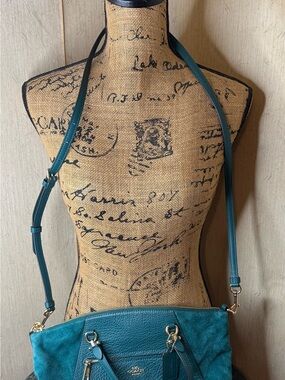 Coach F79999 Prairie Satchel Mixed Pebble Leather and Suede Shoulder Bag